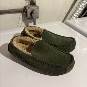 UGGS Olive Green Suede Slip-On Loafers